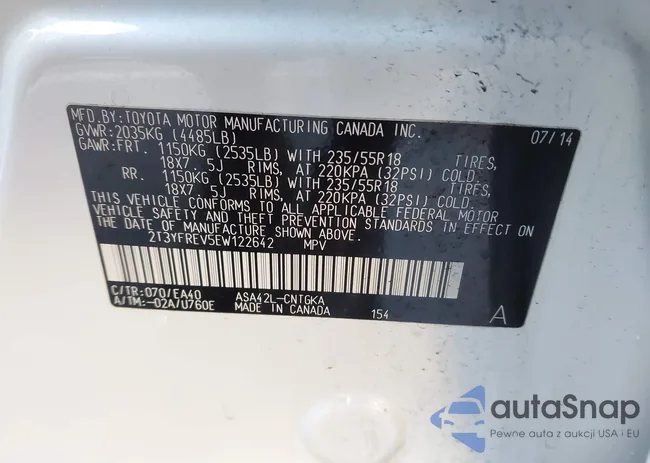 2T3YFREV5EW122642: 44090144