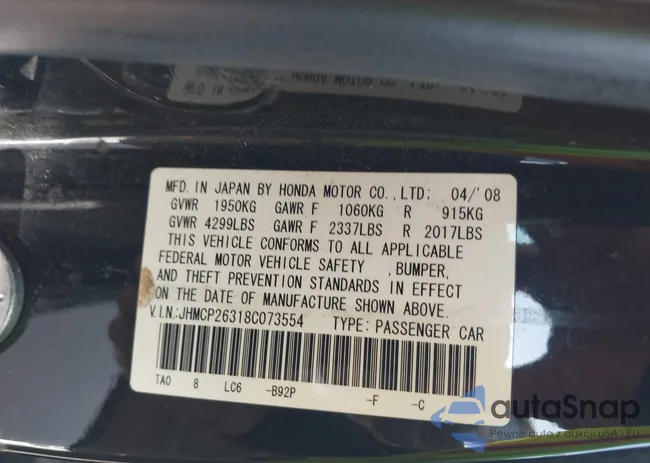 JHMCP26318C073554: 44089227