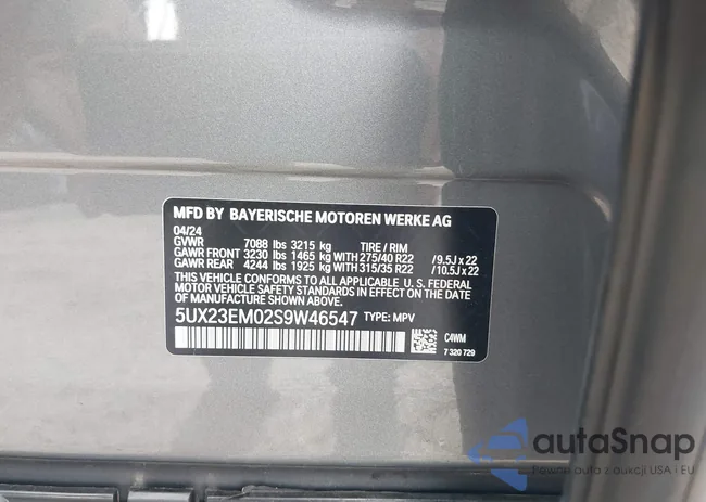 5UX23EM02S9W46547: 44089307