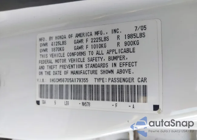 1HGCM56705A179355: 44090645