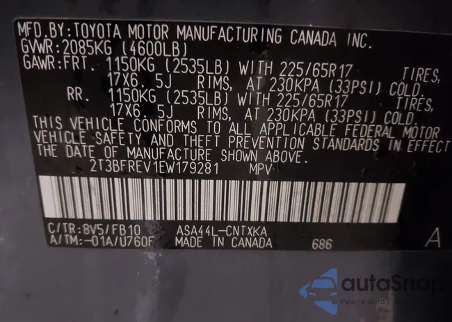 2T3BFREV1EW179281: 44090700