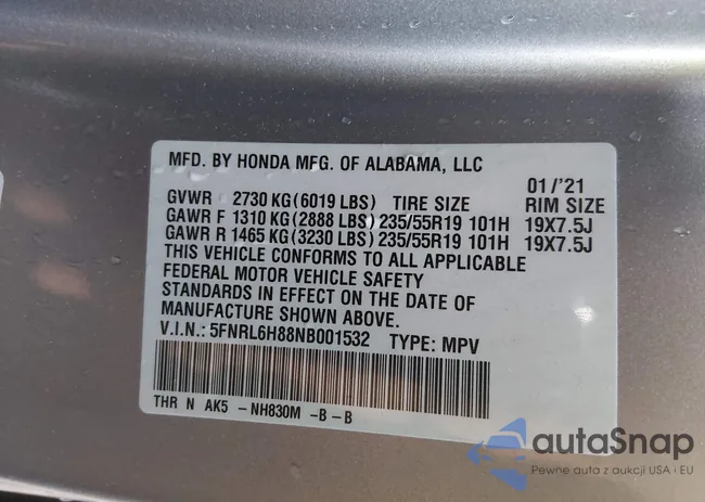 5FNRL6H88NB001532: 44090787