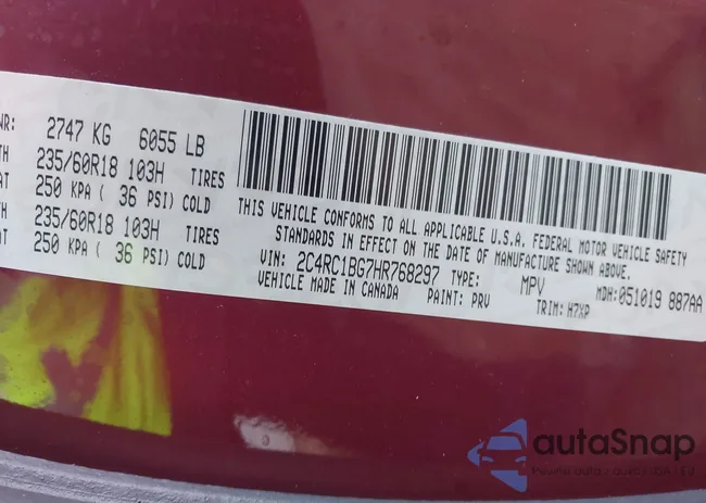 2C4RC1BG7HR768297: 44090872