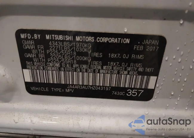 JA4AR3AU7HZ043197: 44090904