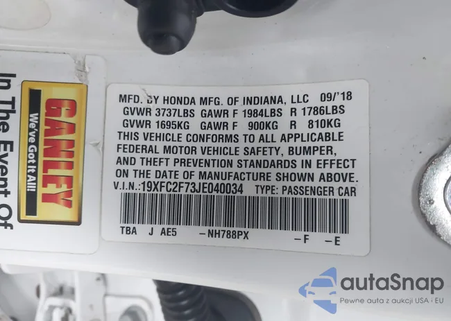 19XFC2F73JE040034: 44090990