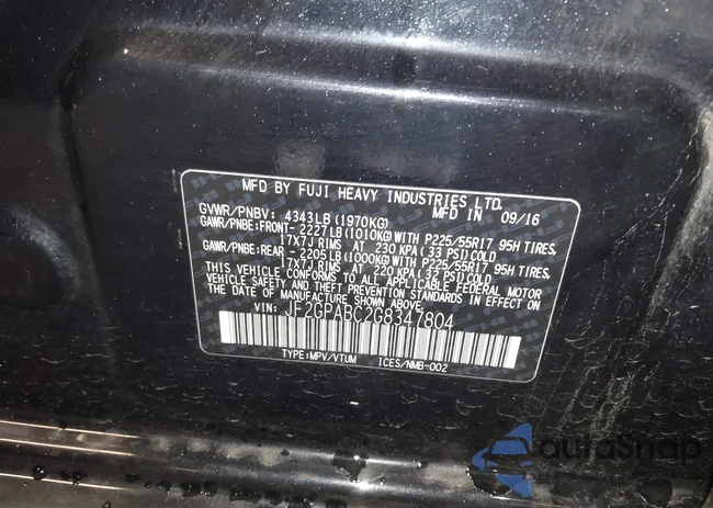 JF2GPABC2G8347804: 44091030