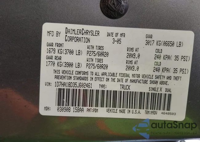 1D7HA18D35J602461: 44090288