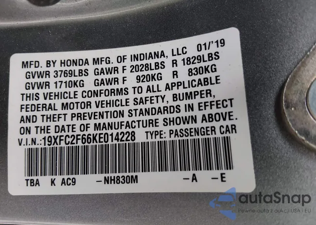19XFC2F66KE014228: 44090334