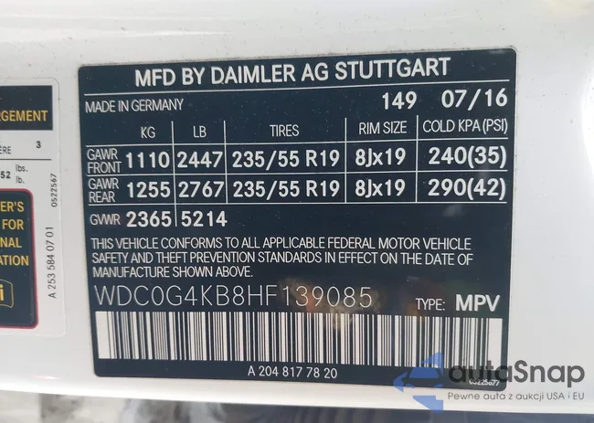 WDC0G4KB8HF139085: 44090360