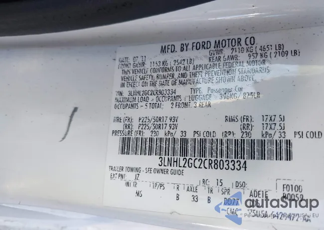 3LNHL2GC2CR803334: 44090515