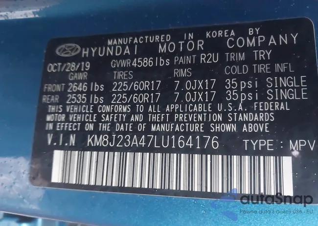 KM8J23A47LU164176: 44091557