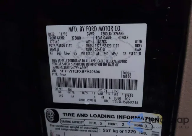 1FTFW1EFXBFA20896: 44091613