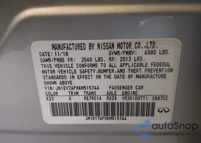 JN1EV7APXKM515744: 44091623