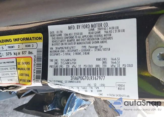 3FA6P0G70LR167977: 44091705