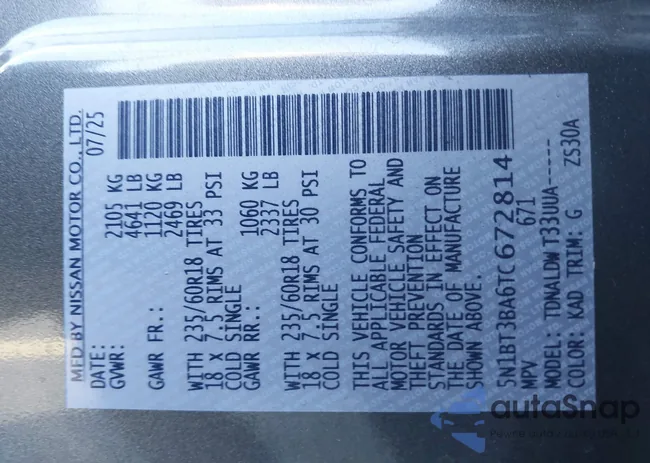 5N1BT3BA6TC672814: 44091761