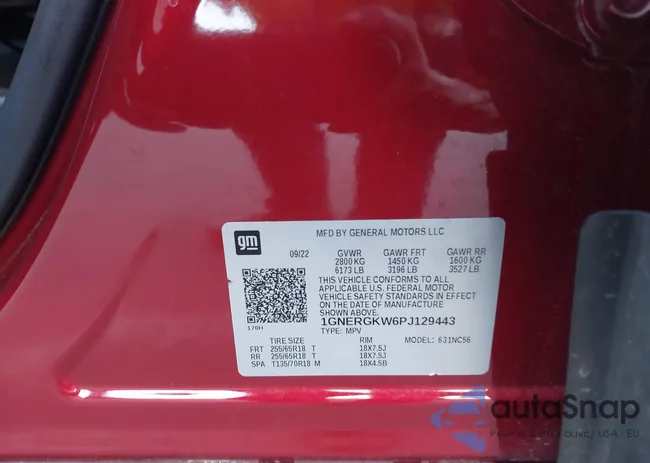 1GNERGKW6PJ129443: 44091767