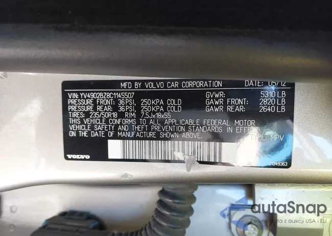 YV4902BZ8C1145507: 44091812