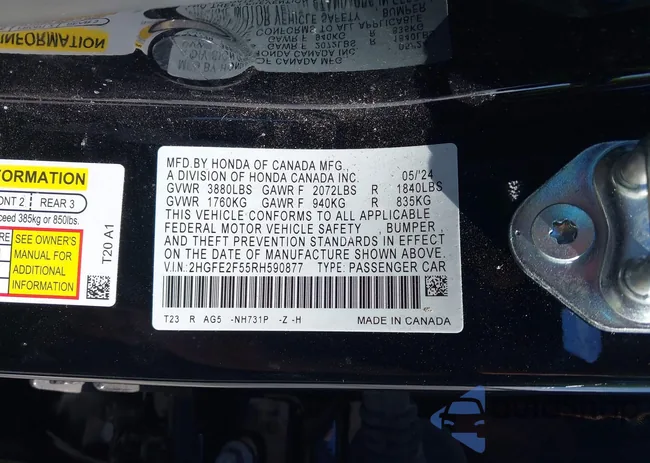 2HGFE2F55RH590877: 44091901