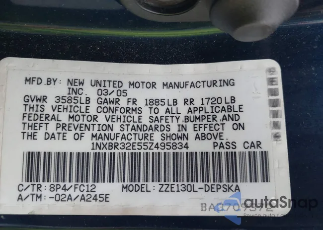 1NXBR32E55Z495834: 44091991