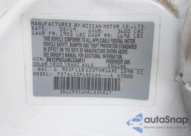 3N1CP5CU4KL534017: 44092011