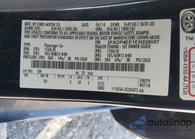 3FADP4EE1EM228057: 44092050