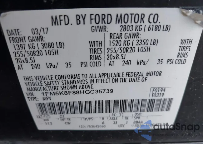 1FM5K8F88HGC35739: 44091230