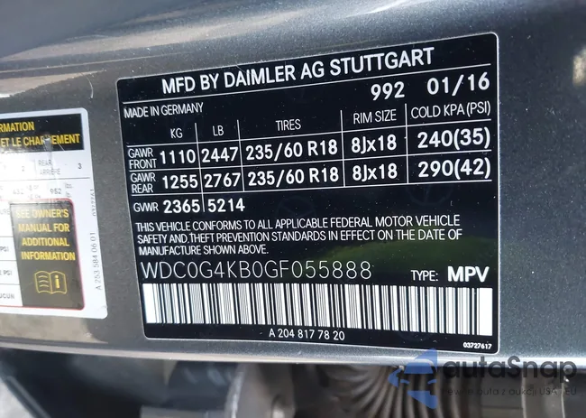 WDC0G4KB0GF055888: 44091346