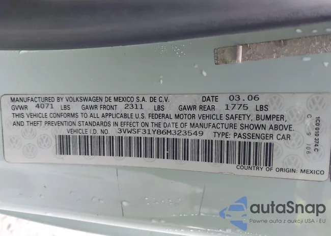 3VWSF31Y86M323549: 44091353