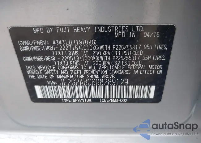 JF2GPABC6G8289129: 44092627