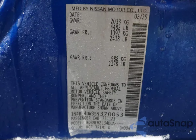 1N4BL4DW3SN370053: 44092643