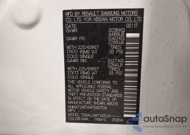 KNMAT2MTXHP556704: 44092664