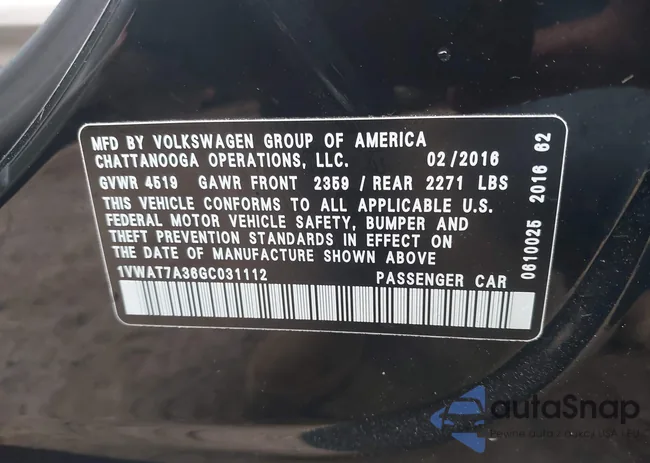 1VWAT7A36GC031112: 44092948