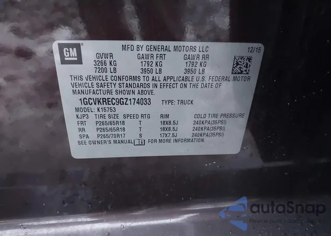 1GCVKREC9GZ174033: 44093012