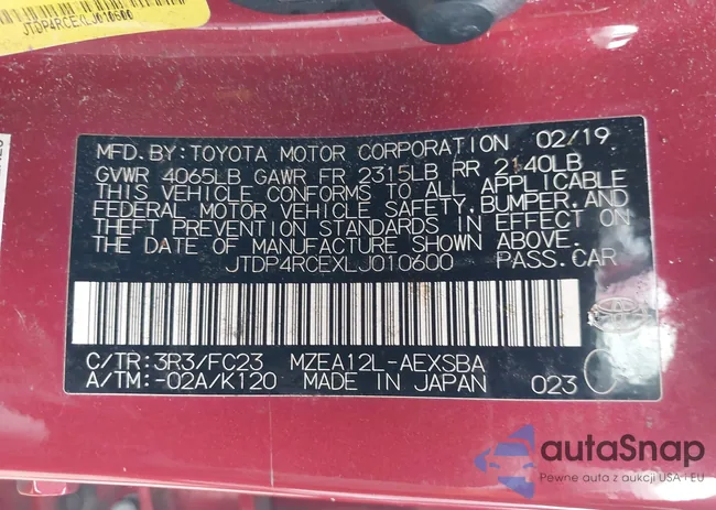 JTDP4RCEXLJ010600: 44092149