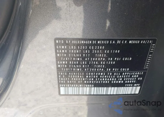 3VV1B7AX9LM176650: 44092152