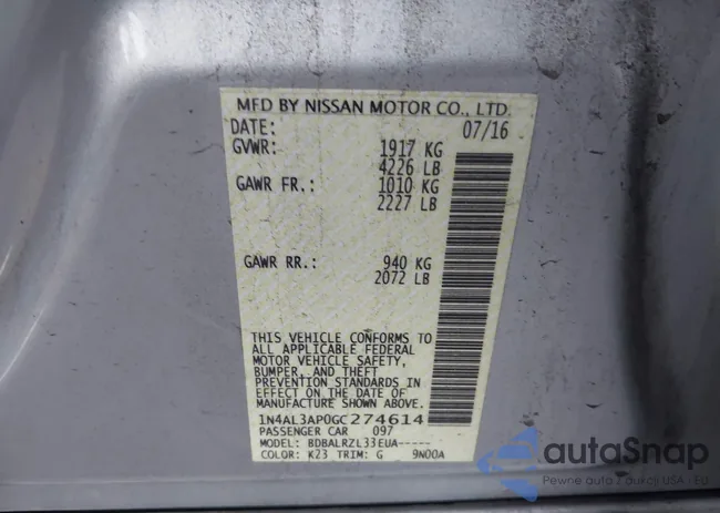 1N4AL3AP0GC274614: 44092266