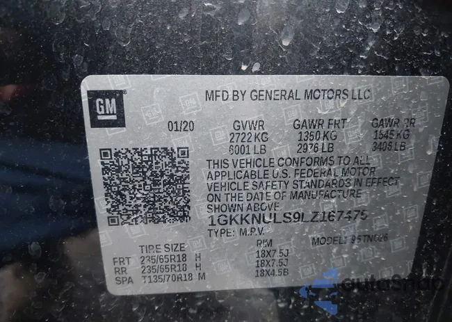 1GKKNULS9LZ167475: 44092300