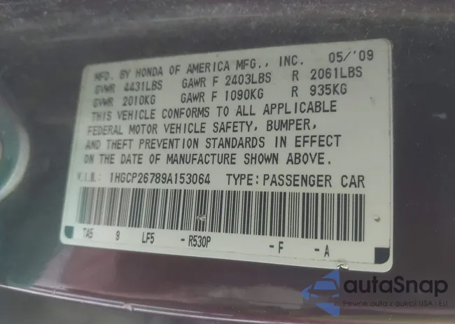 1HGCP26789A153064: 44092331