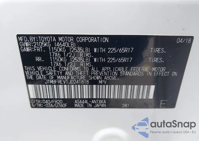 JTMBFREV1JD241818: 44092340