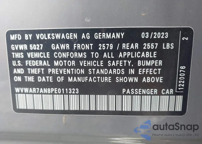 WVWAR7AN8PE011323: 44092372