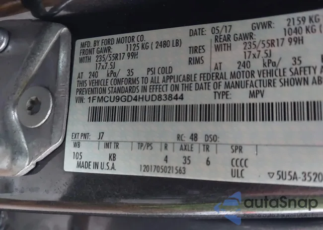 1FMCU9GD4HUD83844: 44092417