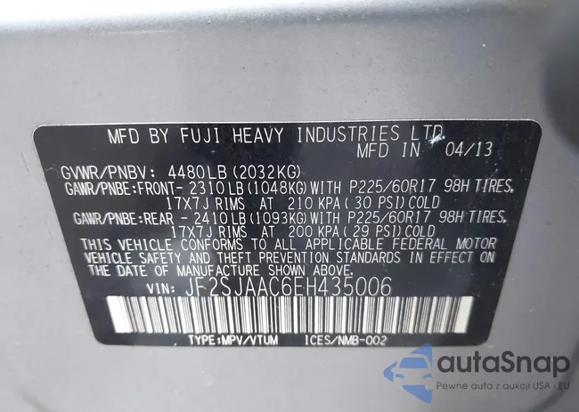 JF2SJAAC6EH435006: 44092513