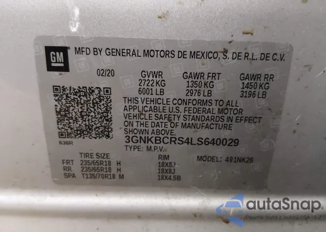 3GNKBCRS4LS640029: 44093556