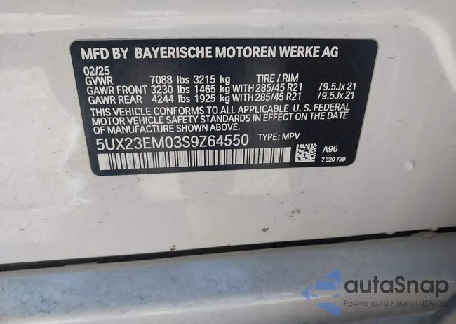 5UX23EM03S9Z64550: 44093576