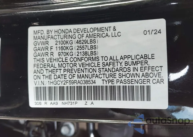 1HGCY2F59RA038534: 44093611