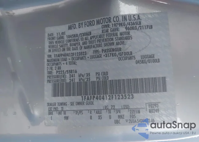 1FAFP40412F123523: 44093633