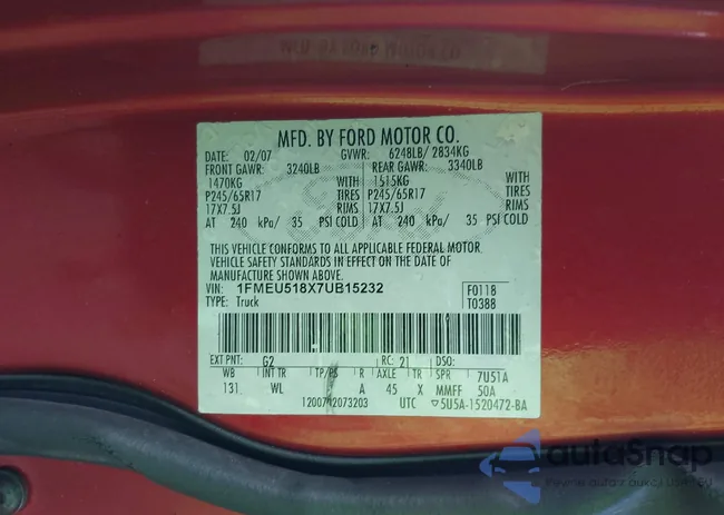 1FMEU518X7UB15232: 44093653