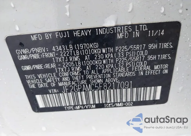 JF2GPAMC5F8217091: 44093668