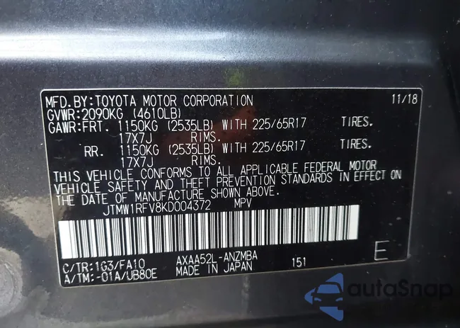 JTMW1RFV8KD004372: 44093809