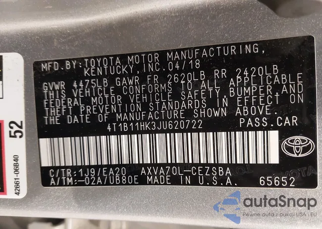 4T1B11HK3JU620722: 44093855